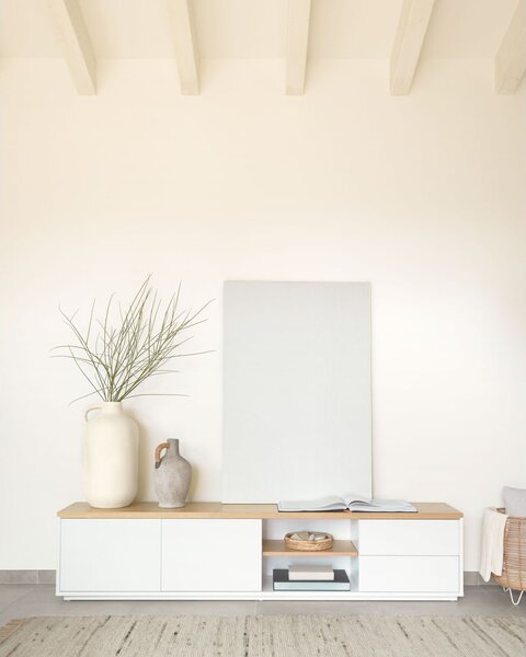 Biała szafka pod TV 200x44 cm Abilen – Kave Home