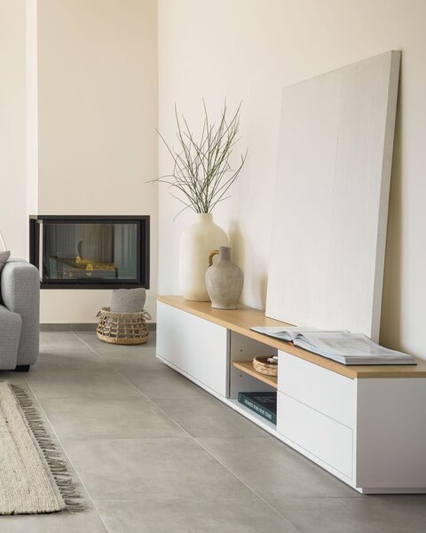 Biała szafka pod TV 200x44 cm Abilen – Kave Home