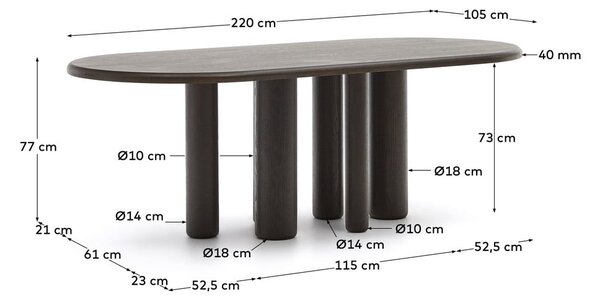 Stół 105x220 cm Mailen – Kave Home