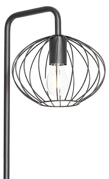 Industrialna lampa stojąca czarna 23 cm - Margarita