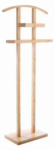 Wieszak na garnitur i ubrania, 44.5x22x113 cm, stojak bambusowy z półką