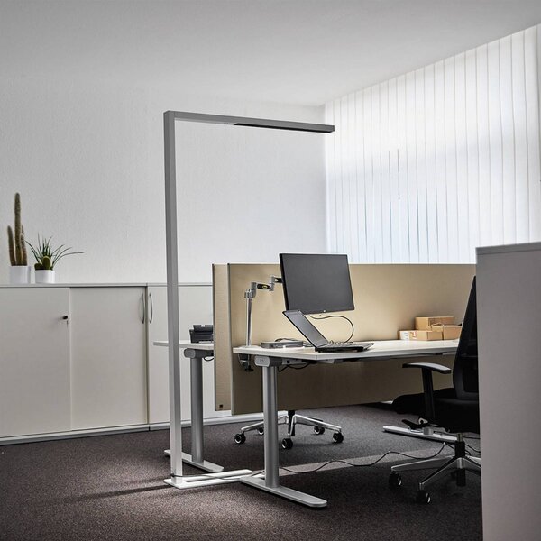 Lampa stojąca Jolinda Arcchio, możliwość ściemniania, biały / opal, biuro, aluminium, nowoczesny