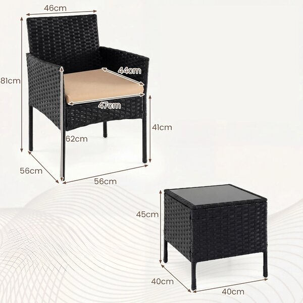 Zestaw mebli ogrodowych - 2 krzesła i stolik