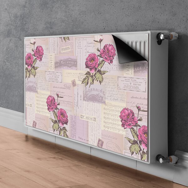 Magnes dekoracjny na kaloryfer Papier i peonie