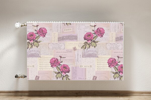 Magnes dekoracjny na kaloryfer Papier i peonie