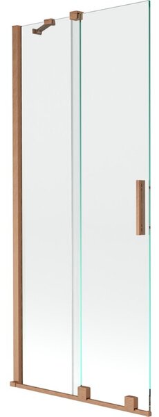 Mexen Velar parawan nawannowy 2-skrzydłowy rozsuwany 80 x 150 cm, transparent, miedź szczotkowana - 896-080-000-01-65
