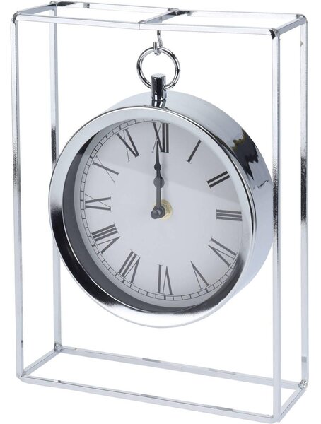 Zegar stołowy na metalowym stojaku, 25 cm
