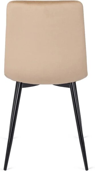 Zestaw Stół Prostokątny Rozkładany CLARK 120-160 cm Dąb Artisan/Czarny i 4 Krzesła Tapicerowane PERU Beżowe Welurowe
