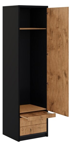Szafa S - 60 cm do półkotapczanu Basic - czarny / dąb lancelot