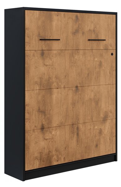 Półkotapczan Modern 160x200 pionowy - czarny / dąb lancelot