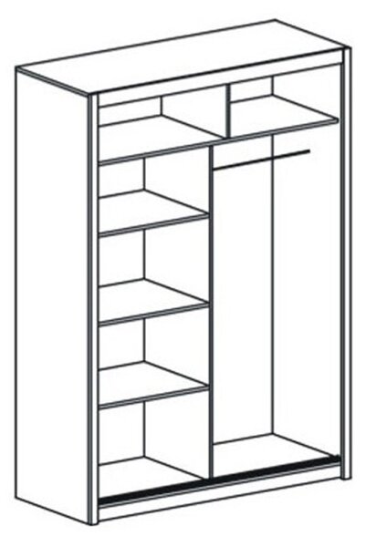 Szafa przesuwna z lustrem Vista 150 cm - dąb sonoma