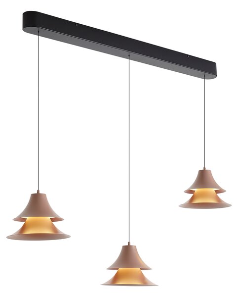 Lampa wisząca czarna z mokką, w zestawie LED z 3-stopniową regulacją ściemniania, 3-punktowa Easylift - Witch