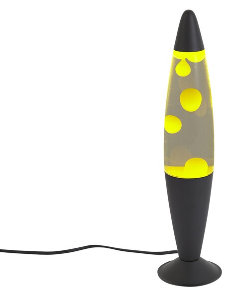 Lampa lawa przezroczysta z żółtym woskiem z diodą LED - Molten Lava