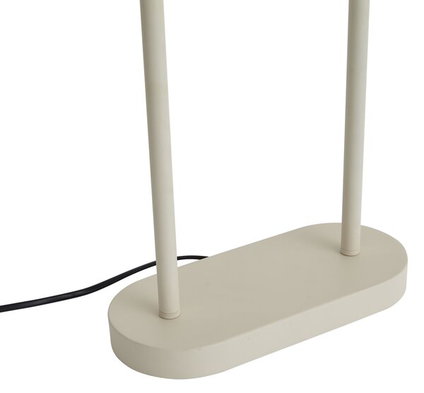 Lampa stołowa beżowa z zielonym owalnym kloszem i złotym wnętrzem 35 cm - Thijmen