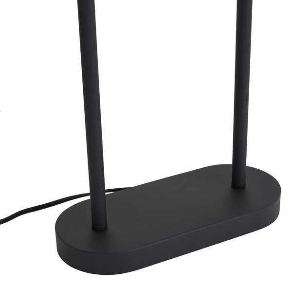 Lampa stołowa czarna z czarnym owalnym kloszem 35 cm - Thijmen
