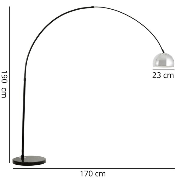 LAMPA STOJĄCA PODŁOGOWA CZARNO-CHROMOWANA AZURRO C1