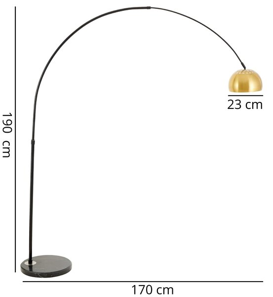 LAMPA STOJĄCA PODŁOGOWA CZARNO-MOSIĘŻNA AZURRO C1