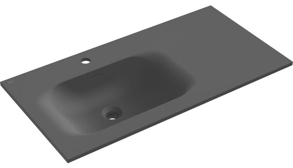 Mexen Vela umywalka wpuszczana w blat lewa 91 x 46,5 cm, czarny mat - 25239071L