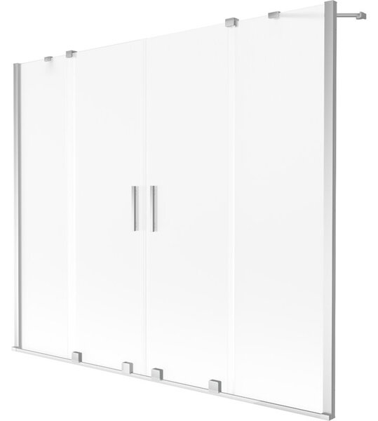 Mexen Velar Duo parawan nawannowy 2-skrzydłowy rozsuwany 200 x 150 cm, szron, chrom - 896-200-000-32-01