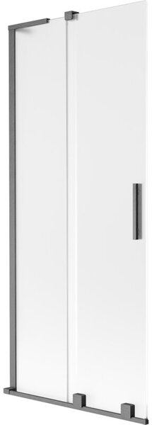 Mexen Velar L parawan nawannowy 2-skrzydłowy rozsuwany 80 x 150 cm, szron, gun gray szczotkowany - 896-080-003-31-66