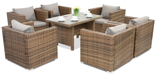 Meble ogrodowe z technorattanu Roma Premium 6 Garden Point brązowe