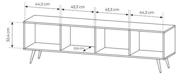 Szafka RTV Flaro 184 cm z oświetleniem - dąb dunin