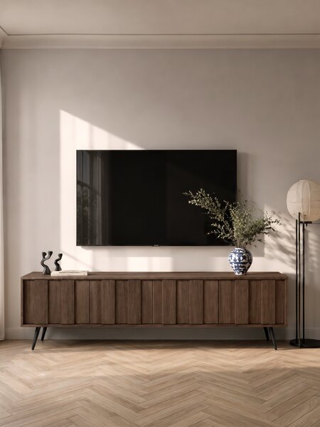 Szafka RTV Flaro 184 cm z oświetleniem - dąb dunin