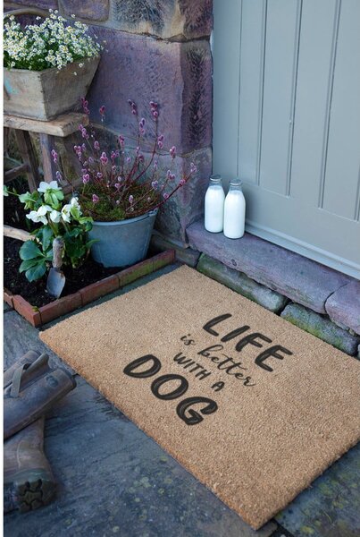 Wycieraczka z włókna kokosowego 40x60 cm Life Is Better With a Dog – Artsy Doormats