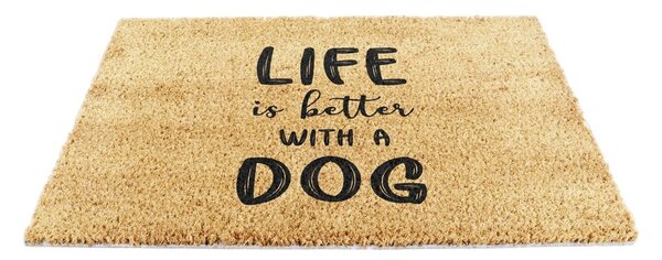 Wycieraczka z włókna kokosowego 40x60 cm Life Is Better With a Dog – Artsy Doormats