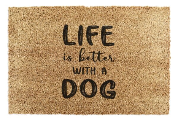 Wycieraczka z włókna kokosowego 40x60 cm Life Is Better With a Dog – Artsy Doormats