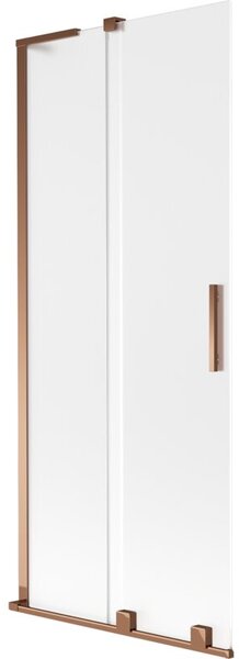 Mexen Velar L parawan nawannowy 2-skrzydłowy rozsuwany 80 x 150 cm, szron, różowe złoto - 896-080-003-31-60