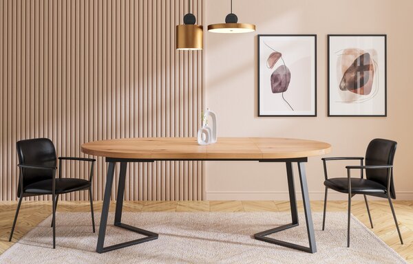 Stół okrągły rozkładany Axis z dostawkami Buk 100 cm Jedna dostawka 45 cm