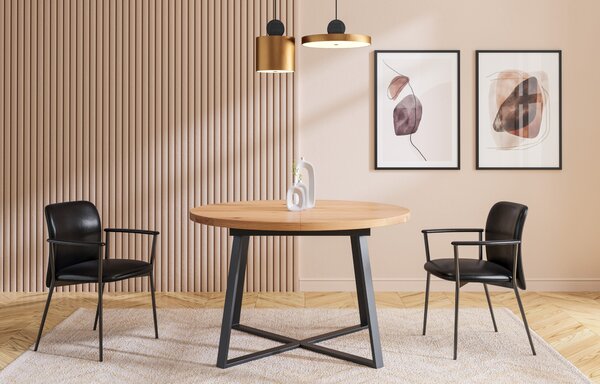 Stół okrągły rozkładany Axis z dostawkami Buk 100 cm Jedna dostawka 45 cm