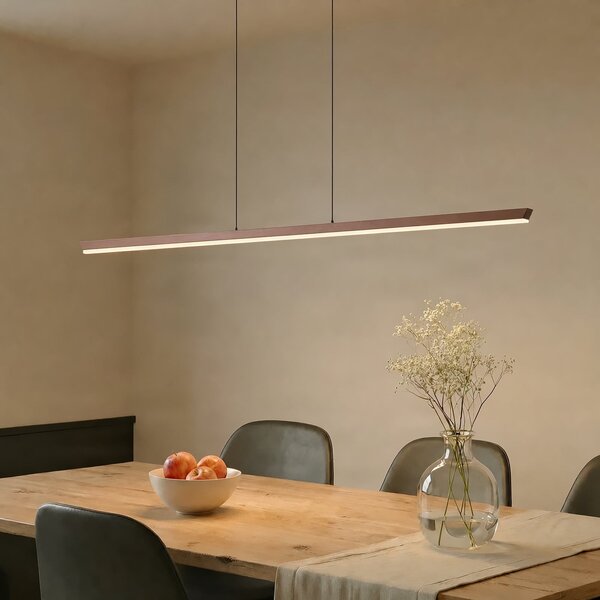 Lampa Wisząca Lucande, Solvar, ściemnialny, brąz rdzawy, salon, metal