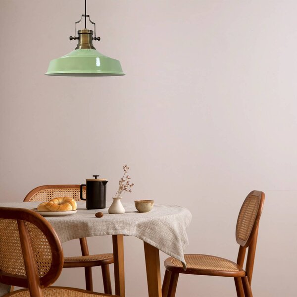 Lampa wisząca Augusta ROYALTECH, możliwość ściemniania, zielony, salon / jadalnia, metal, vintage