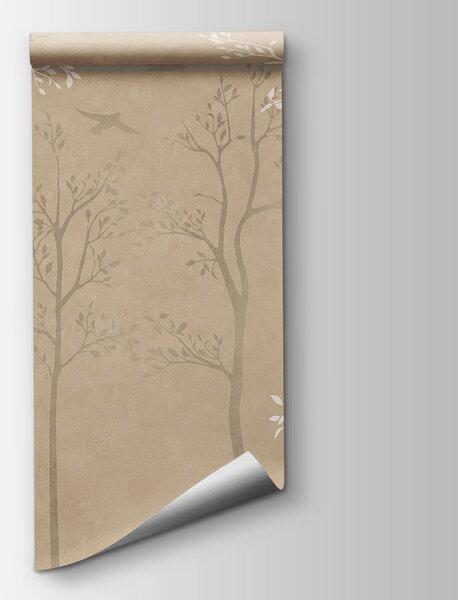 Fototapeta Tapeta z motywem drzew i ptaków, Fototapety Natura, Popularne Fototapety, t00775v2 - Tapeko.pl