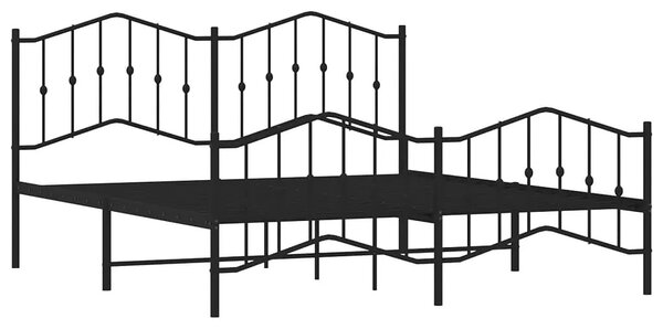 Czarne loftowe łóżko metalowe 160x200cm - Emelsa