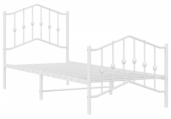 Białe metalowe łóżko pojedyncze 80x200 cm - Emelsa