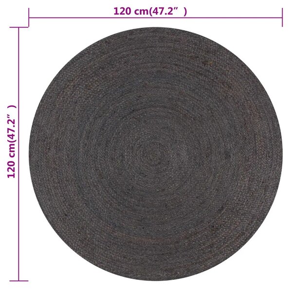 Okrągły ciemnoszary dywanik w prążki 120 cm B2-N25