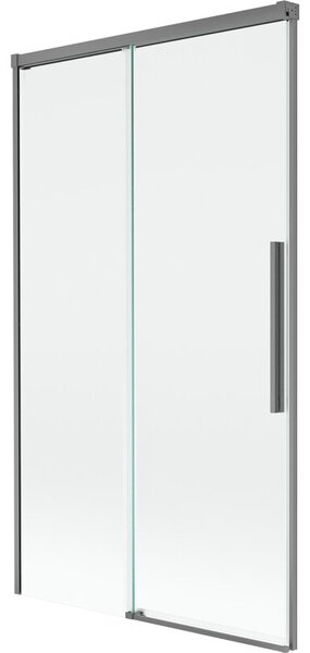 Mexen Rox parawan nawannowy 2-skrzydłowy rozsuwany 100 x 150 cm, transparent, gun metal - 8C9-100-001-95-00