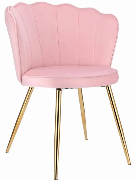 Różowe krzesło muszelka w stylu glamour M6-K42