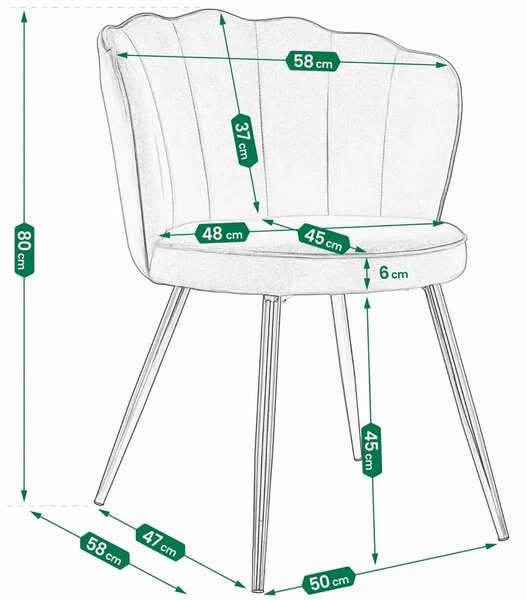 Różowe krzesło muszelka w stylu glamour M6-K42