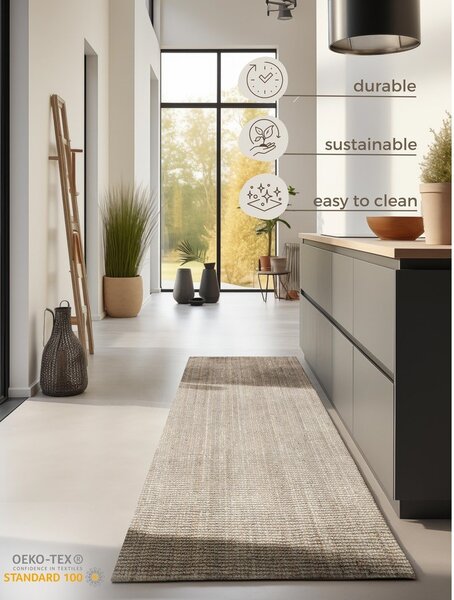 Kremowy chodnik z juty 80x200 cm Bouclé – Hanse Home
