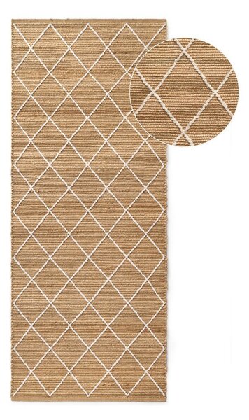 Chodnik z juty tkany ręcznie w naturalnym kolorze 80x200 cm Kunu – Hanse Home