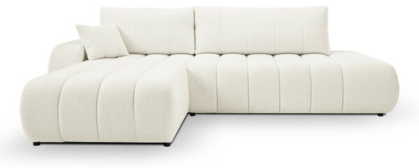 Masseno Narożnik GIOIA z funkcją spania i pojemnikiem na pościel Narozniki L, Rozkładana sofa - Kremowy, LAMBI 1