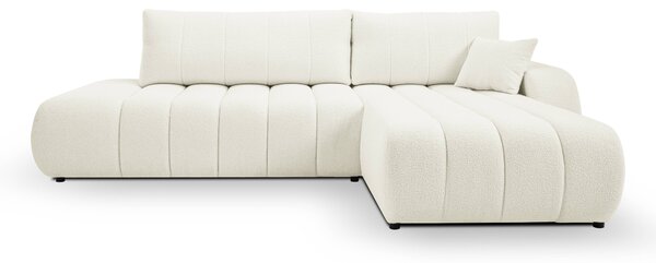 Masseno Narożnik GIOIA z funkcją spania i pojemnikiem na pościel Narozniki L, Rozkładana sofa - Kremowy, LAMBI 1