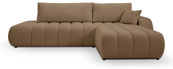 Masseno Narożnik GIOIA z funkcją spania i pojemnikiem na pościel Narozniki L, Rozkładana sofa - Brązowy, LAMBI 4