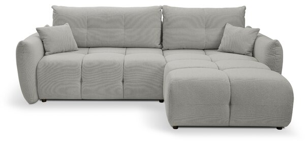 Masseno Narożnik MODA z funkcją spania i pojemnikiem na pościel Narozniki L, Rozkładana sofa - Szary, NORDIC ASH