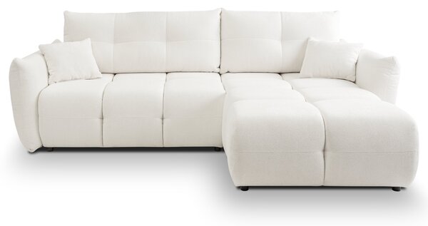 Masseno Narożnik MODA z funkcją spania i pojemnikiem na pościel Narozniki L, Rozkładana sofa - Kremowy, SICURO 60