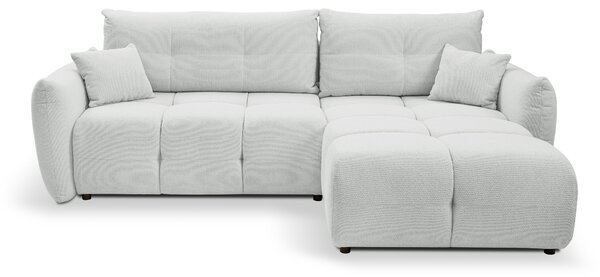 Masseno Narożnik MODA z funkcją spania i pojemnikiem na pościel Narozniki L, Rozkładana sofa - Jasnoszary, NORDIC CEMENT